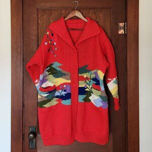 Vintage Dobrila Style Red Embroidered Sweater